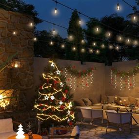 img 3 attached to DEWENWILS 52.5ft RGBW LED Outdoor String Lights with Dimmable Remote Control, 24+2 Shatterproof Edison Bulbs, Waterproof Christmas Decorations for Patio Backyard Cafe Pergola, UL Listed