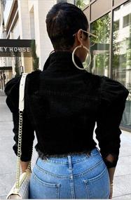 img 1 attached to PAODIKUAI Women's Casual Sleeve Cropped Jacket for Trendy Women's Clothing