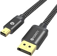 high-speed 4k displayport cable: aoraty mini dp to dp cable for macbook air/pro, 6.6ft [2k@165hz, 2k@144hz], thunderbolt compatible (grey) logo