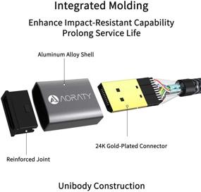 img 1 attached to High-Speed 4K DisplayPort Cable: AORATY Mini DP to DP Cable for MacBook Air/Pro, 6.6ft [2K@165Hz, 2K@144Hz], Thunderbolt Compatible (Grey)