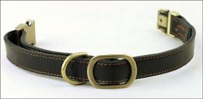 img 1 attached to Vivi Bear Adjustable Genuine Leather Dogs Collar - Stylish, Durable, and Comfortable in Brown and Black