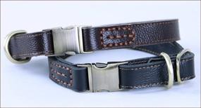 img 3 attached to Vivi Bear Adjustable Genuine Leather Dogs Collar - Stylish, Durable, and Comfortable in Brown and Black