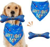 🎉 dog birthday bandana for travel bus theme - dog birthday toy/cake/balloon- festive dog birthday party supplies gift scarf for boy dogs - ideal for small, medium & large breeds and cats logo