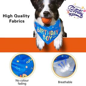 img 1 attached to 🎉 Dog Birthday Bandana for Travel Bus Theme - Dog Birthday Toy/Cake/Balloon- Festive Dog Birthday Party Supplies Gift Scarf for Boy Dogs - Ideal for Small, Medium & Large Breeds and Cats