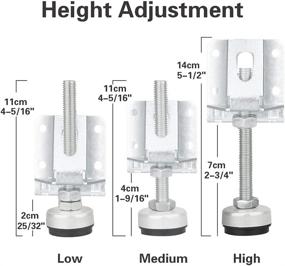 img 3 attached to 🔧 Set of 4 Heavy-Duty Leveling Feet for Furniture Legs – Adjustable Load Levelers for Workbenches, Cabinets, Pool Tables, Benches, and Machine Feet (4000 LB Capacity)