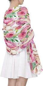 img 1 attached to Stylish AUUXVA Watercolor Lightweight Chiffon Scarves for Women's Accessories in Scarves & Wraps