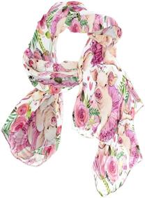 img 3 attached to Stylish AUUXVA Watercolor Lightweight Chiffon Scarves for Women's Accessories in Scarves & Wraps