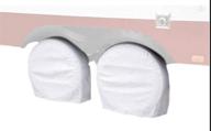 🏕️ eevelle expedition exo rv wheel covers - set of 2 | trailer camper tire covers for rv wheel protection - water resistant and uv resistant | size 29"-31" | color: white | highly effective logo