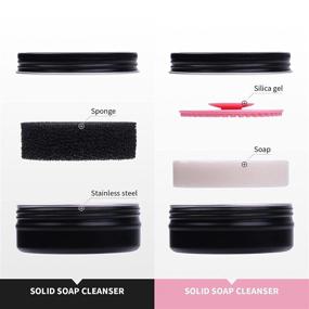 img 1 attached to 🧼 DUcare Makeup Brush Cleaner Set: Solid Soap Cleanser & Color Removal Sponge - Effortless Cleaning for Blenders and Brushes, Shampoo Removes Shadow Color (2Pcs, Coconut Oil)