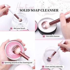 img 3 attached to 🧼 DUcare Makeup Brush Cleaner Set: Solid Soap Cleanser & Color Removal Sponge - Effortless Cleaning for Blenders and Brushes, Shampoo Removes Shadow Color (2Pcs, Coconut Oil)