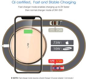 img 2 attached to Беспроводное зарядное устройство Vebach Alumium Fast Wireless Charger | Сертифицировано по стандарту Qi | Совместимо с iPhone 12 Pro Max/12/12 Mini/SE/11/11 Pro/11 Pro Max/XS/XR/8, Galaxy S20 S10 S9 S8, Note 10 Note 9 | Эффективная зарядная площадка