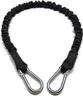 usa made boat dock tie bungee cords - set of 2, 24" with hooked ends, uv protected - boat lines & dock ties (black) logo