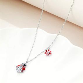 img 1 attached to 🦌 Sterling Silver Cardinal Ladybug Penguin Panda Sloth Frog Elephant Necklace – Perfect for Women and Girls