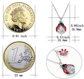 img 2 attached to 🦌 Sterling Silver Cardinal Ladybug Penguin Panda Sloth Frog Elephant Necklace – Perfect for Women and Girls