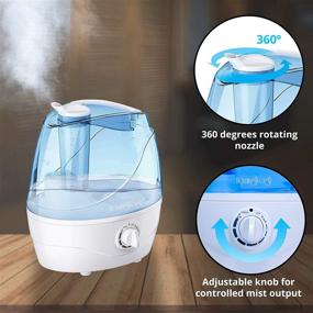 img 2 attached to 🌬️ HemingWeigh 28 Decibel Ultrasonic Humidifier: Safety Protection, Adjustable Mist & Easy to Clean Material - 2.2L Capacity Tank