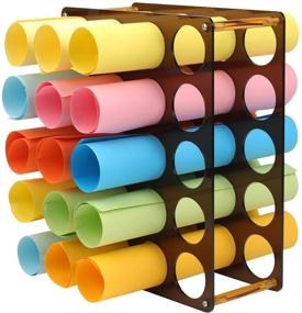 img 4 attached to 🗂️ Vinyl Roll Holder- 20 Hole Large Storage Rack for Craft Room - Organize Vinyl Rolls Effortlessly with Transparent Acrylic Storage Organizer