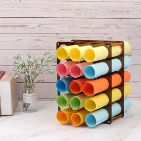 img 1 attached to 🗂️ Vinyl Roll Holder- 20 Hole Large Storage Rack for Craft Room - Organize Vinyl Rolls Effortlessly with Transparent Acrylic Storage Organizer