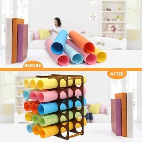 img 2 attached to 🗂️ Vinyl Roll Holder- 20 Hole Large Storage Rack for Craft Room - Organize Vinyl Rolls Effortlessly with Transparent Acrylic Storage Organizer