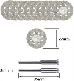 img 3 attached to 🛠️ Complete Rotary Grinding Bit Set - 40PCS, 10PCS Diamond Cutting Wheel (22mm), 20pcs Diamond Grinding Burr Drill Bits Sets, and 10PCS Abrasive Mounted Stone Grinding Wheels Bits (3mm Mandrel)