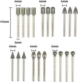 img 1 attached to 🛠️ Complete Rotary Grinding Bit Set - 40PCS, 10PCS Diamond Cutting Wheel (22mm), 20pcs Diamond Grinding Burr Drill Bits Sets, and 10PCS Abrasive Mounted Stone Grinding Wheels Bits (3mm Mandrel)