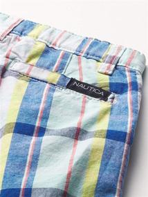 img 2 attached to 🩳 Nautica Plaid Flat Front Shorts for Boys
