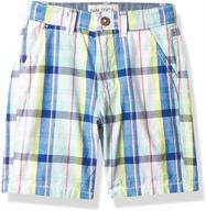 🩳 nautica plaid flat front shorts for boys logo