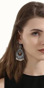 img 3 attached to 🌸 Exquisite Sansar India Boho Oxidized Handmade Beaded Jhumki Indian Earrings: Stunning Jewelry for Girls and Women