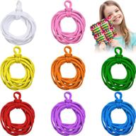 Premium Loom Potholder Loops Weaving Craft Loops 7 Inches Potholder Cotton Loops with 3 Pieces Crochet Hook for DIY Crafts Supplies, Multicolor