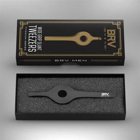 img 3 attached to 💈 BRV MEN Titanium Coated Stainless Steel Wide Grip Slant Tweezers - Ultra Precision with Perfectly Aligned Slanted Tips - Professional Tools for Eyebrows, Nose, Ear, & Facial Hair - (Black)