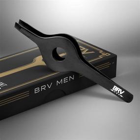 img 2 attached to 💈 BRV MEN Titanium Coated Stainless Steel Wide Grip Slant Tweezers - Ultra Precision with Perfectly Aligned Slanted Tips - Professional Tools for Eyebrows, Nose, Ear, & Facial Hair - (Black)