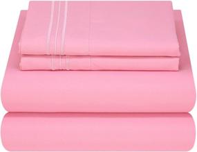 img 4 attached to 🛏️ Mezzati Kids Toddler Teen Bedding – Cozy & Vibrant Light and Bright Collection (Pink, Twin Size)