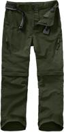 👖 boys' asphyxiated cargo pants | quick-dry waterproof hiking & climbing convertible trousers for kids logo