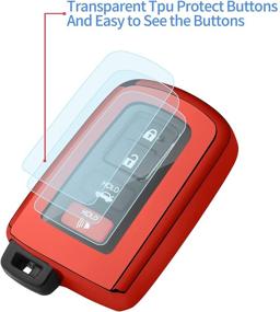 img 1 attached to 🔑 Red TPU Key Fob Cover for Toyota Models with Keyless Go - Tundra, Tacoma, Sequoia, and More