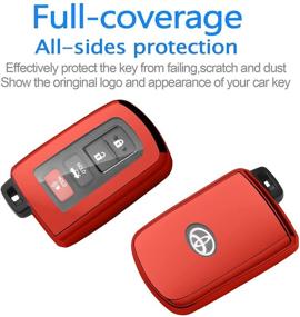 img 2 attached to 🔑 Red TPU Key Fob Cover for Toyota Models with Keyless Go - Tundra, Tacoma, Sequoia, and More
