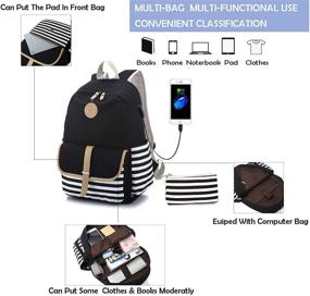 img 3 attached to 🎒 Versatile 4-in-1 Backpack Set: Lightweight Shoulder Bags Combo for Teen Girls, Ideal School Bookbag