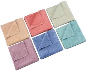 img 1 attached to 🧼 MAYOUTH Microfiber Rag Bulk - Multi-Functional House Furniture Rags - Reusable Kitchen Wipes Dish Cloths - Absorbent, Fast Drying - Set of 6 Colors