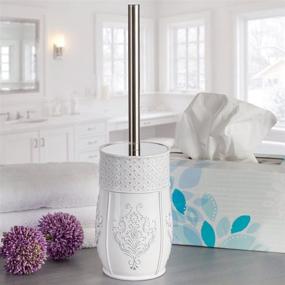 img 3 attached to 🚽 Vintage White Collection: Creative Scents Bathroom Toilet Brush Set – Stylish Toilet Bowl Cleaner Brush and Holder with Good Grip – Compact, Decorative Design for Effortless Scrubbing (White)