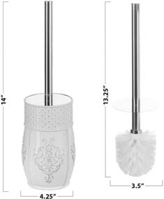 img 1 attached to 🚽 Vintage White Collection: Creative Scents Bathroom Toilet Brush Set – Stylish Toilet Bowl Cleaner Brush and Holder with Good Grip – Compact, Decorative Design for Effortless Scrubbing (White)