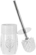 🚽 vintage white collection: creative scents bathroom toilet brush set – stylish toilet bowl cleaner brush and holder with good grip – compact, decorative design for effortless scrubbing (white) logo