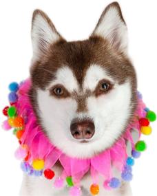 img 2 attached to 🐶 Vibrant Pink Birthday Pom Pom Dog Collar by Midlee - Pawsome Style for Your Furry Friend!