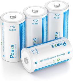 img 4 attached to 🔋 High-Capacity POWXS D Cell Rechargeable Batteries, Pre-Charged 7000mAh Ni-MH D Size Battery - 4 Pack