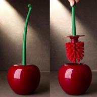 🍒 helovs creative cherry shape toilet brush set - lovely and efficient lavatory cleaning tool with holder logo