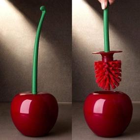 img 4 attached to 🍒 HELOVS Creative Cherry Shape Toilet Brush Set - Lovely and Efficient Lavatory Cleaning Tool with Holder