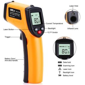 img 3 attached to Digital Infrared Thermometer Tool Gun With Adjustable Emissivity Non-Contact Laser Temperature Gun With Max/Min Measure For Kitchen Cooking Industry Automobile -58°F ~ 752°F