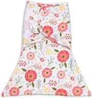 👶 cotton zippy swaddle - cozy baby sleep sack with bottom zipper, baby swaddle blanket (small/medium, 7-13lbs, up to 23&#34; , pink poppy) logo