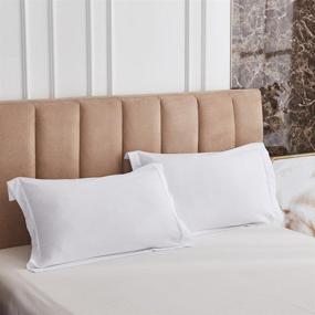 img 2 attached to 🛏️ White King Size Bedding Down Alternative Comforter - Super Soft All Season Blanket - Fiberfill Duvet Insert with Box Stitching