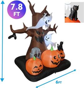 img 2 attached to Spooky Halloween Yard Decoration: GOOSH 8 FT Inflatable Dead Tree with Ghosts & Pumpkins, LED Lights Included for Holiday/Christmas/Party