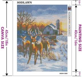 img 2 attached to SODLAWN Diamond Painting by Number Kits: Create Stunning Snow Deer Artwork with Full Round Drill Crystal Rhinestones for Home Décor