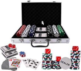 img 4 attached to 🎰 Ultimate Doublefan Poker Chips Set: Texas Holdem Blackjack Gambling Chips in Sleek Aluminum Case