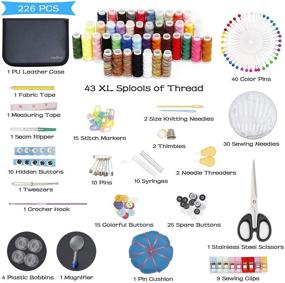 img 2 attached to 🧵 Lawillever Travel Sewing Kit: 226 Pcs Premium Supplies, 43 XL Thread Spools for Adults and Beginners